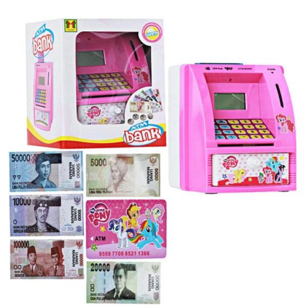 Mainan Celengan ATM Mini My Little Pony Doraemon Hello Kitty Bahasa Indonesia