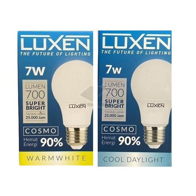 LUXEN Lampu LED BULB 7 Watt / 7w Putih / Kuning