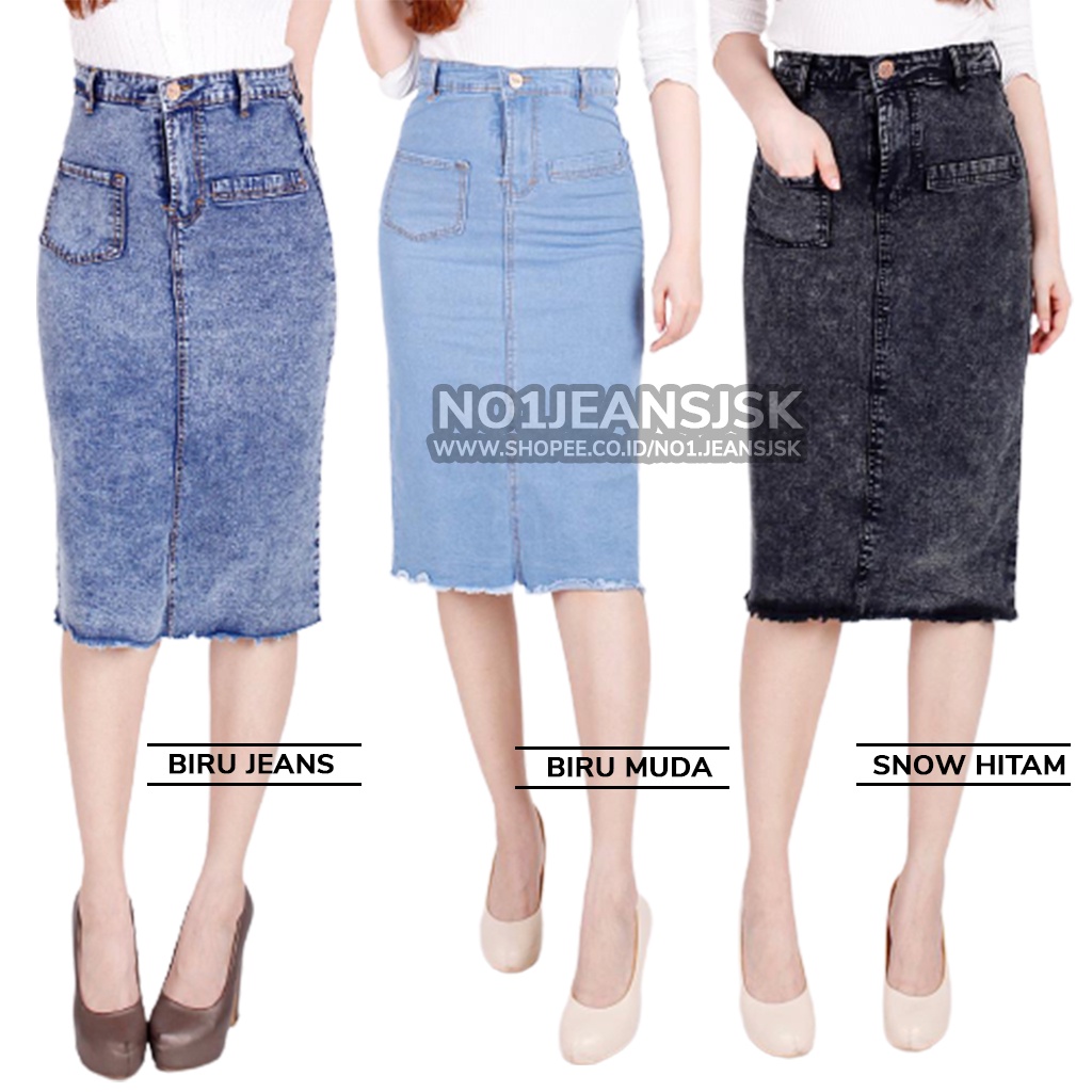 BISA COD ROK SPAN JEANS WANITA 7/8 | ROK JEANS PENDEK WANITA | ROK SPAN PENDEK WANITA