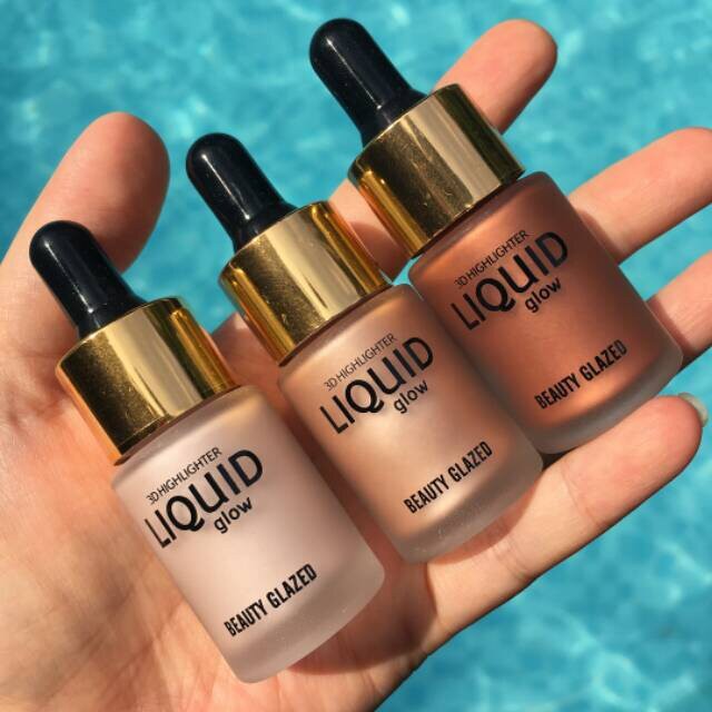 (READY &amp; ORI) Beauty Glazed 3 Color Warna 3D Highlighter Liquid Glow Contour Cair Pearl Tan B12 B 12