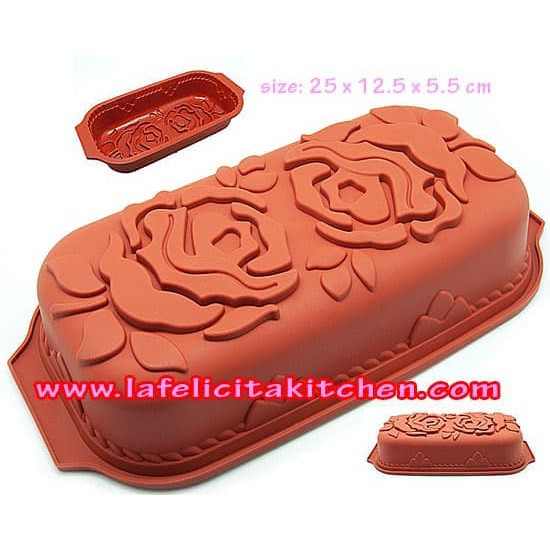 LOAF PAN SILICONE ROSE LINE ROTI CAKE KUE BAKING BAKE OVEN PUDING DIY ART FOOD DAPUR ULTAH MAKAN