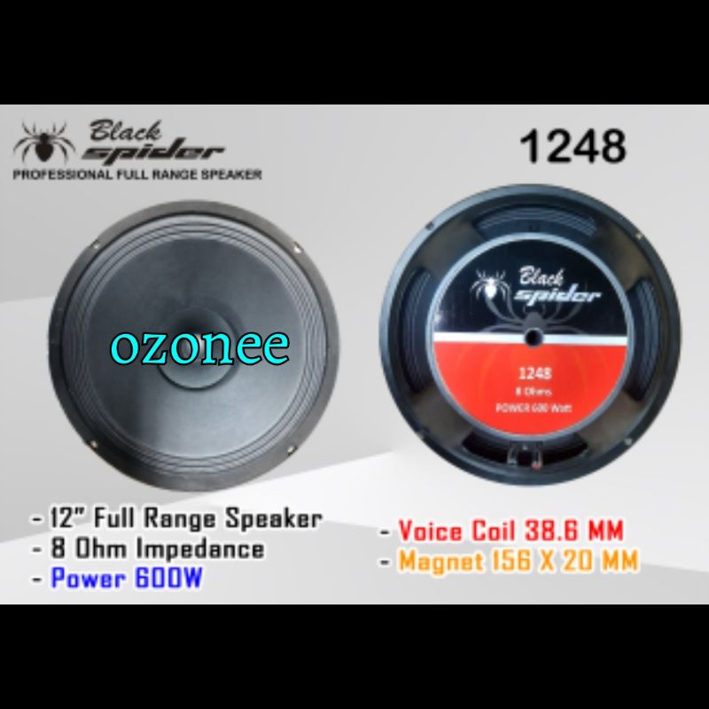 SPEAKER KOMPONEN BLACK SPIDER 1248 ORIGINAL BS1248 12 INCH