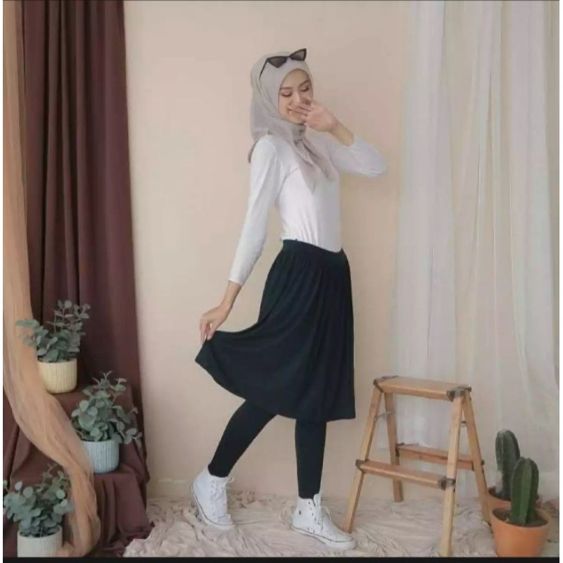 Legging rok jumbo standar wanita bahan kaos premium