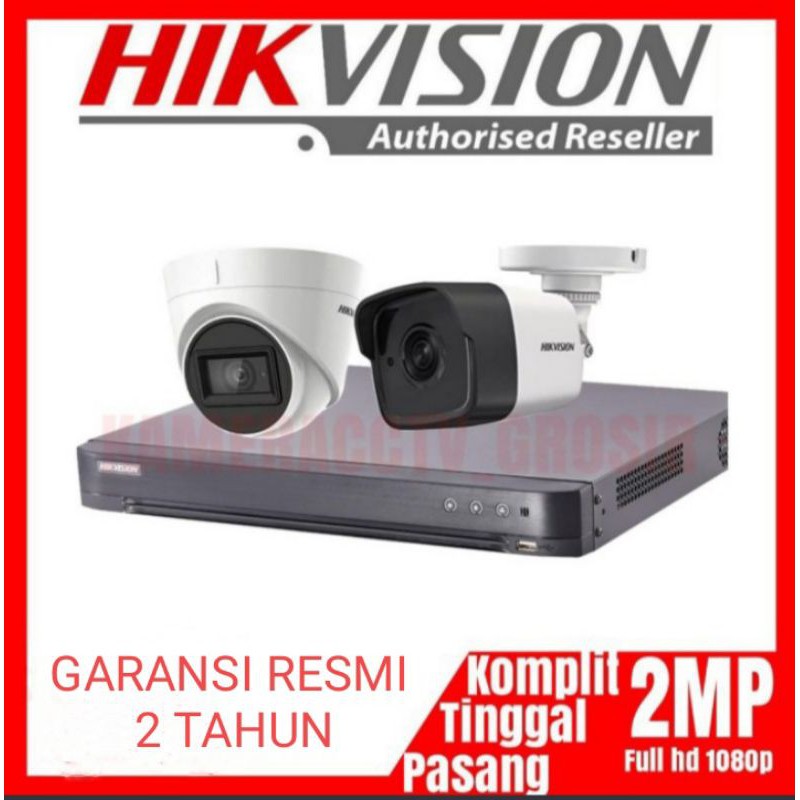 Paket cctv hikvision 8 channel 4 cctv hikvision 2mp 1080p