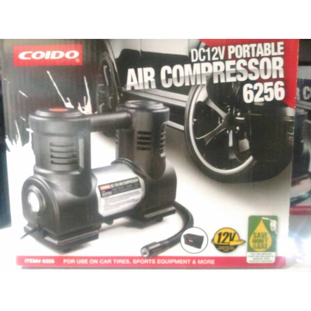Mini Air Compressor DC 12V Inflator Portable 6256 Coido