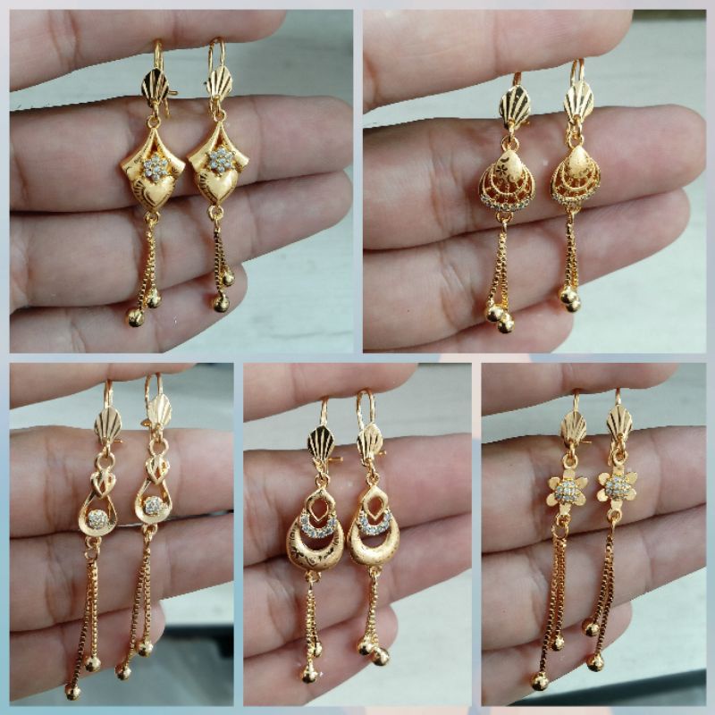 Anting Jurai xuping wanita berlapis emas dengan mata zircon