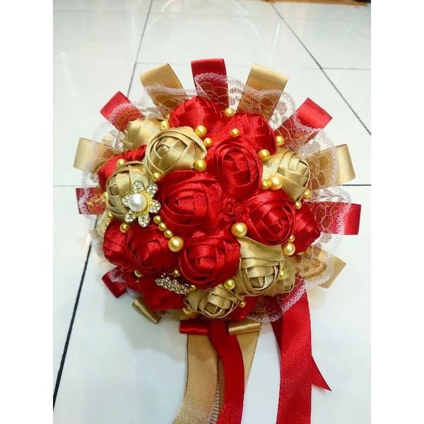 BUNGA TANGAN PENGANTIN PITA SATIN/HAND BUKET PENGANTIN