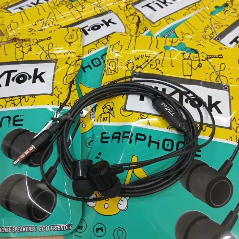 Headset Tiktok Handsfree Earphone New Extra Bass Suara Jernih