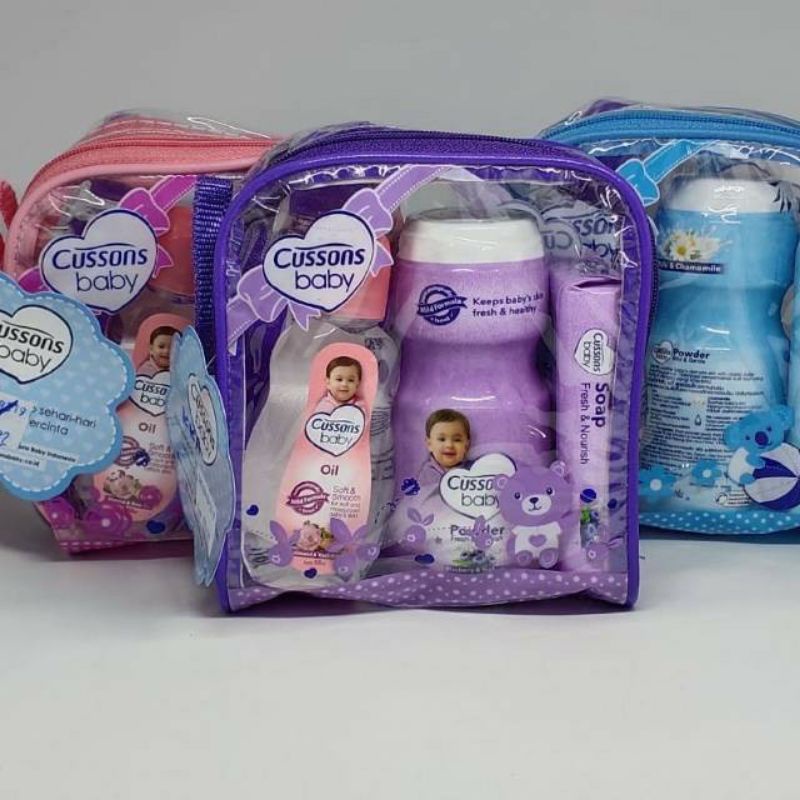 Cusson Baby Gift Bag mini / perlengkapan mandi bayi set / Gift Set Bayi/ Kado Bayi Set Bedak Bayi / sabun bayi-4