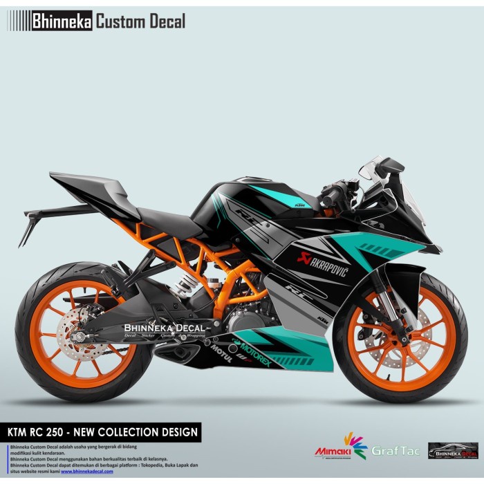 DECAL STICKER KTM RC AKRAPOVIC TOSKA