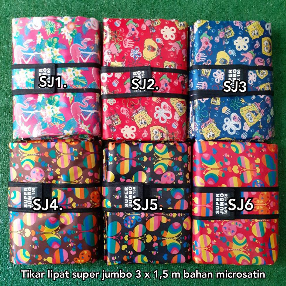 Tikar lipat ukuran super jumbo 300 x 150 anti air waterproof microsatin karpet