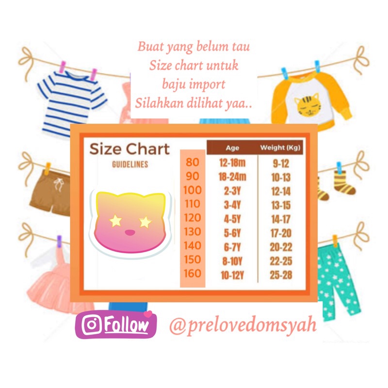 Jual panduan size chart baju import | Shopee Indonesia