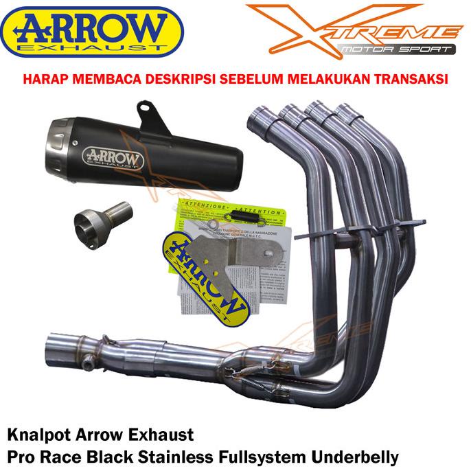 Knalpot Arrow Pro Race Black Stainless Zx25R Fullsystem Underbelly Original