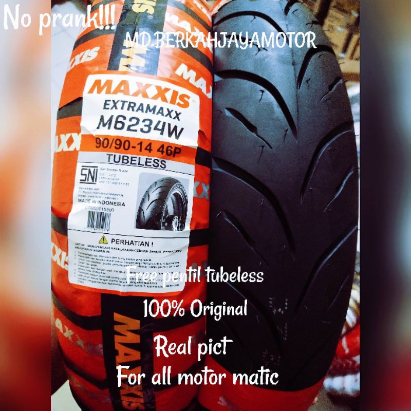 ban tubeless maxxis extramaxx 90/90 14 Free pentil