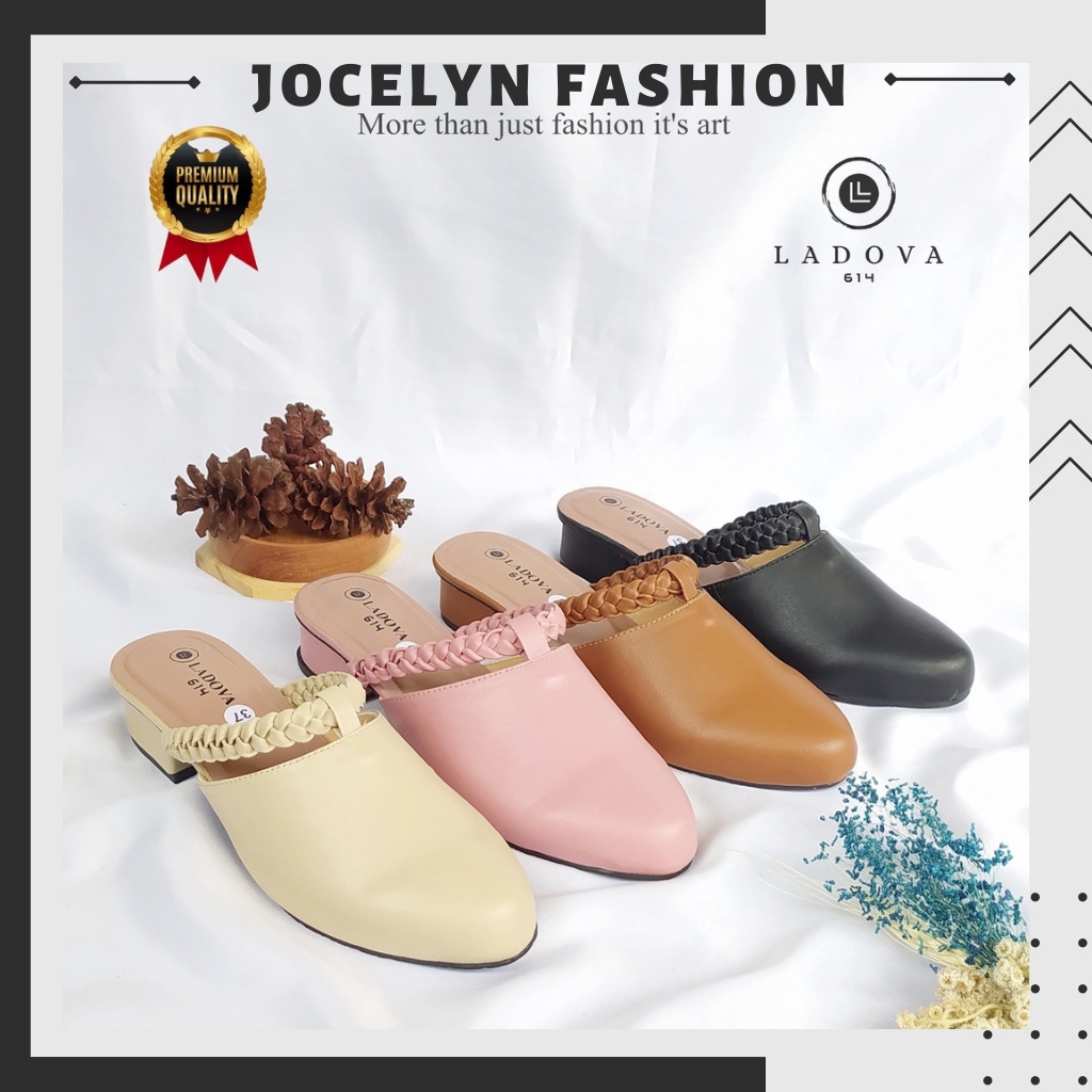Sepatu Sandal Slop FLAT SHOES WANITA Hak Tahu 3cm Selop Pesta Kondangan Tali Heels Wedges Kepang Ter