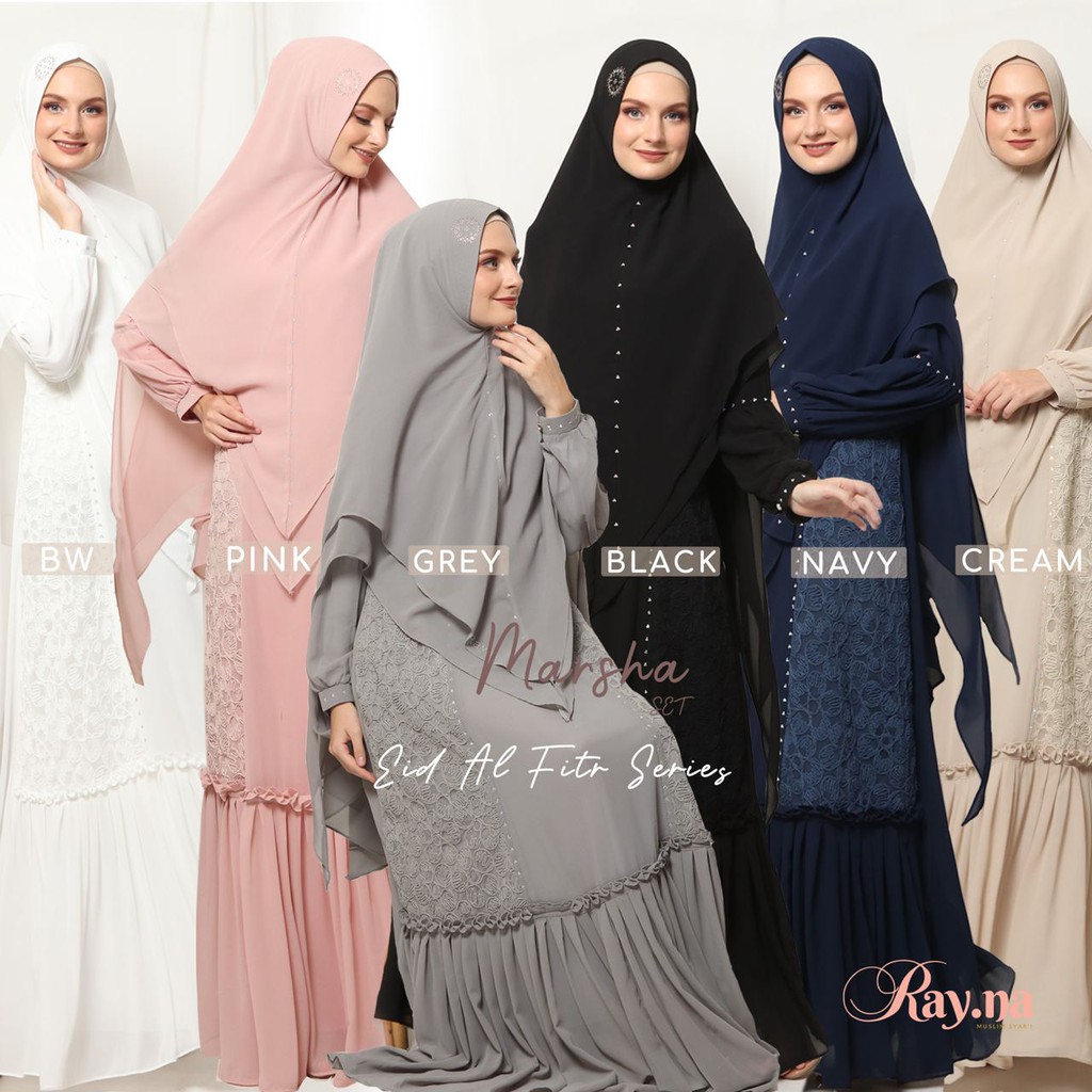 GAMIS SYARI MARSHA ORI BY RAYNA /GAMIS RAYNA SET JILBAB / GAMIS MOTIF BY RAYNA- GAMIS RAYNA PREMIUM