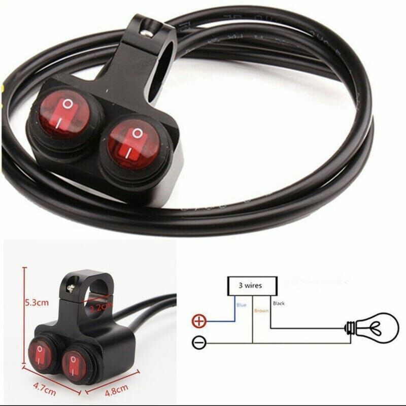 SAKLAR KONTROL ON/OFF pada stang motor 12v 7/8 inci 22mm kualitas tinggi