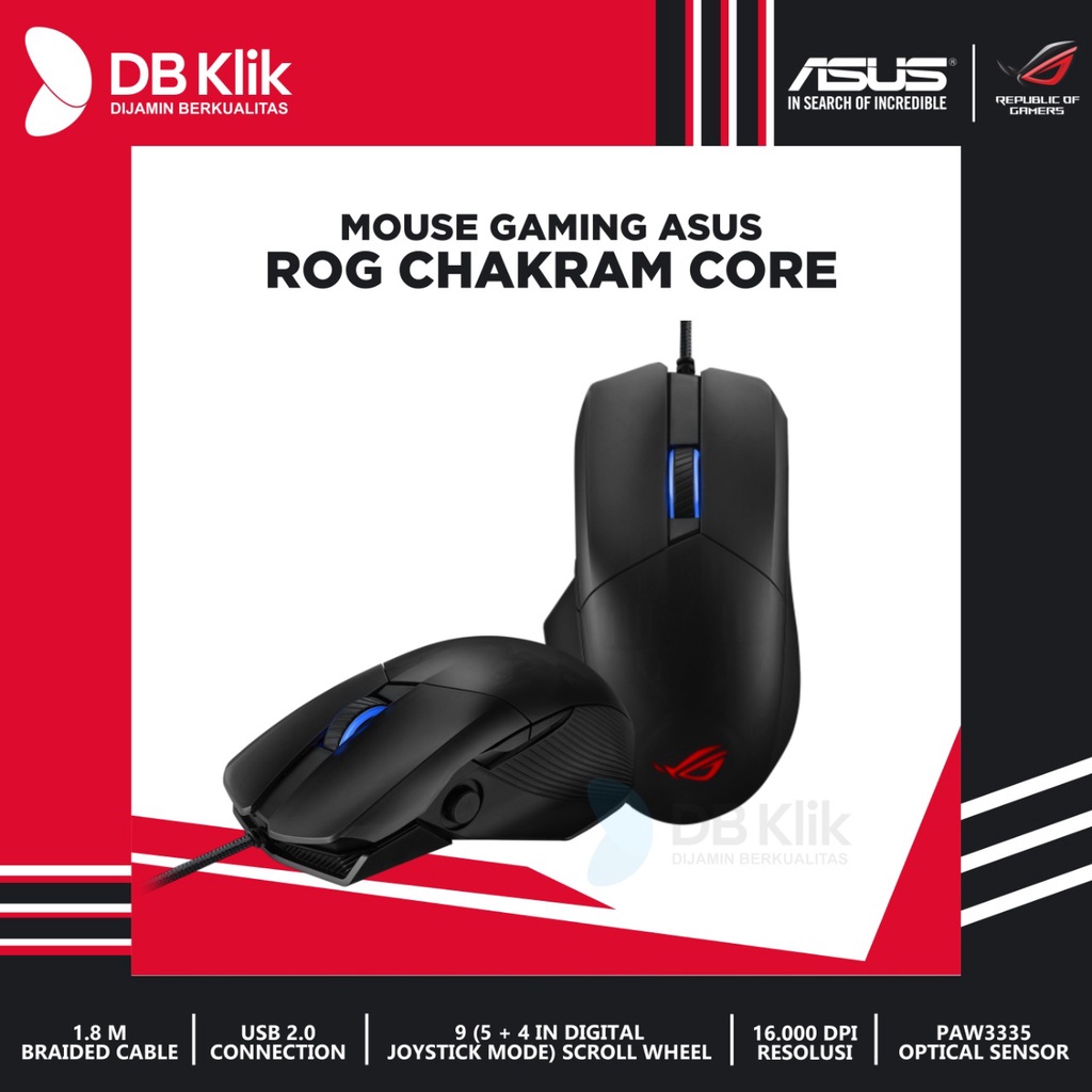 Mouse Gaming ASUS ROG CHAKRAM CORE Wired 16000DPI Aura Sync Lighting