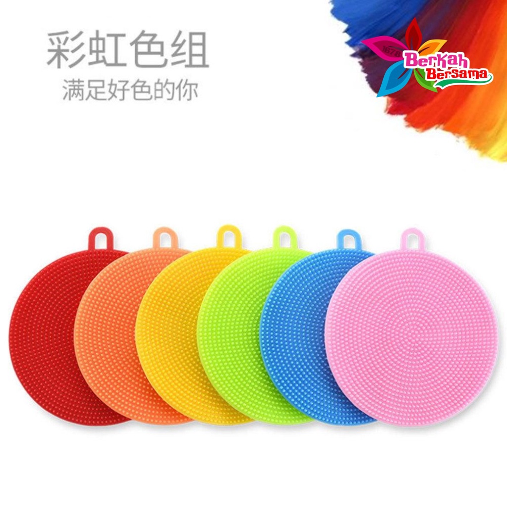 RT04 SPONS SPONGE SPON PENCUCI PIRING BULAT SILIKON SILICONE BRUSH SERBAGUNA FOOD GRADE BB5830