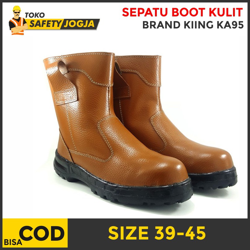 SEPATU SAFETY BOOT COKELAT KULIT ASLI