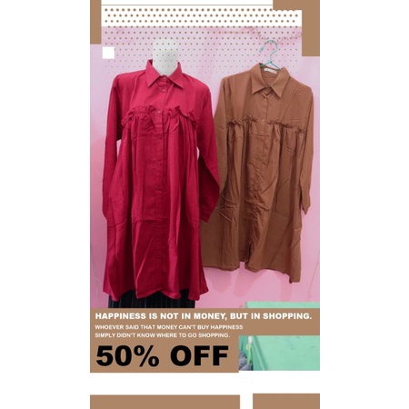 Tunik ruffle / tunik premium renda dada