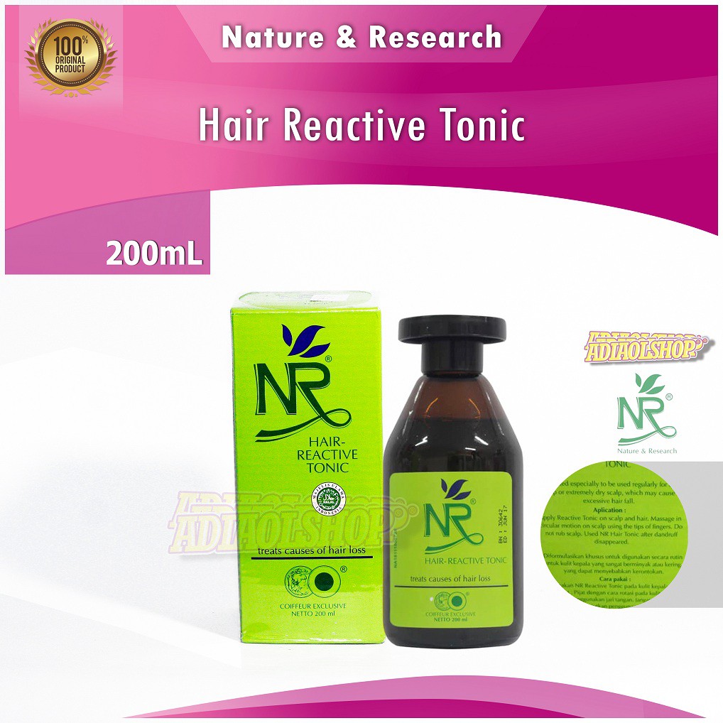  bpom  nr hair reactive vitamin rambut tonic 200 ml nr hair tonic  botol kaca 