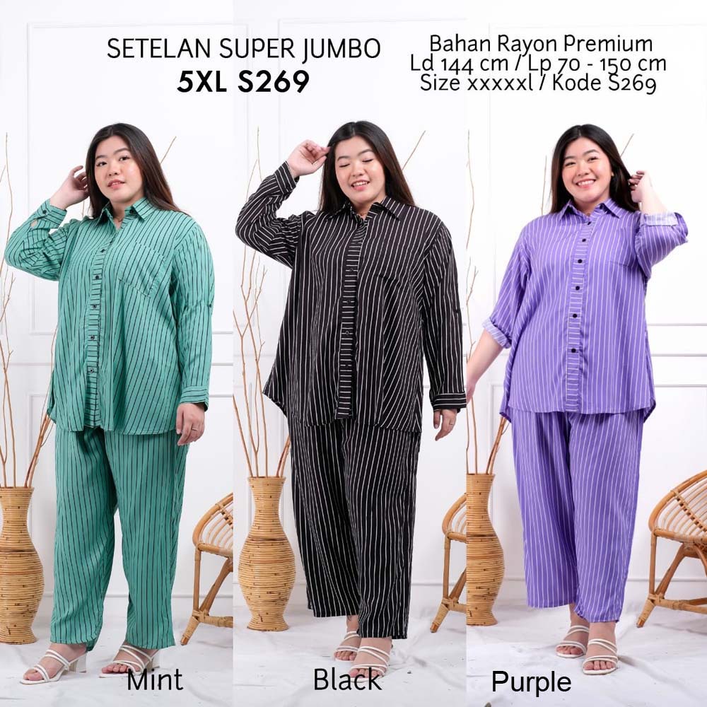 BIGCLO - (COD) LD 140cm Setelan Jumbo 5XL Celana Panjang