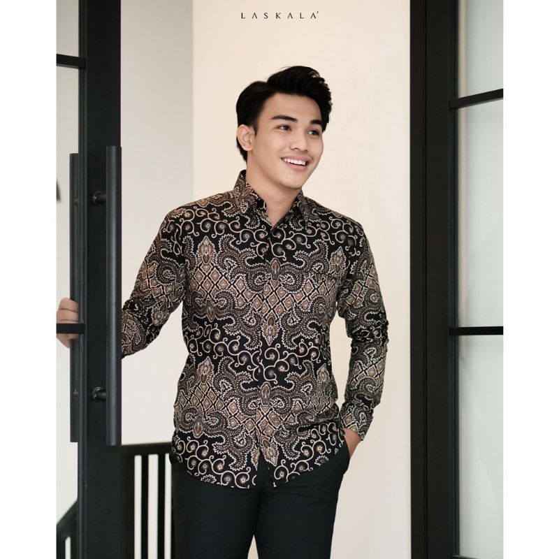 BATIK BOLO DEWO Motif Satrio Kayangan Hem Atasan Kemeja Baju Batik Lengan PRIA Panjang