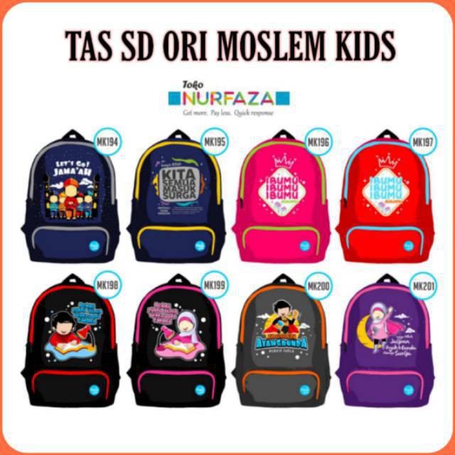 Moslem Kids Tas Sekolah Anak Muslim Waterproff TK SD SMP