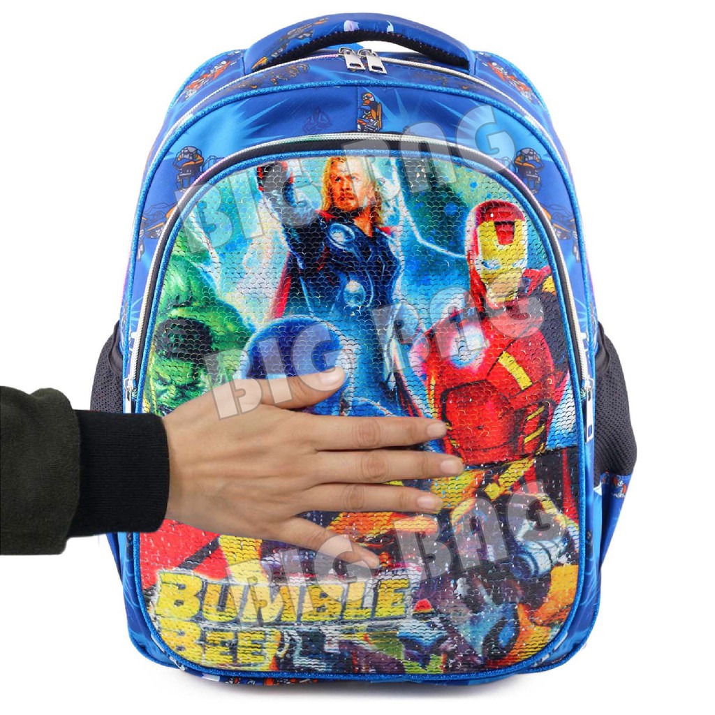 PTS - Ransel Sekolah Anak USAP - CARS &amp; SPIDERMAN -AVENGERS &amp; Trf - Ransel Model Usap/swipe + FREE BOTOL MINUM