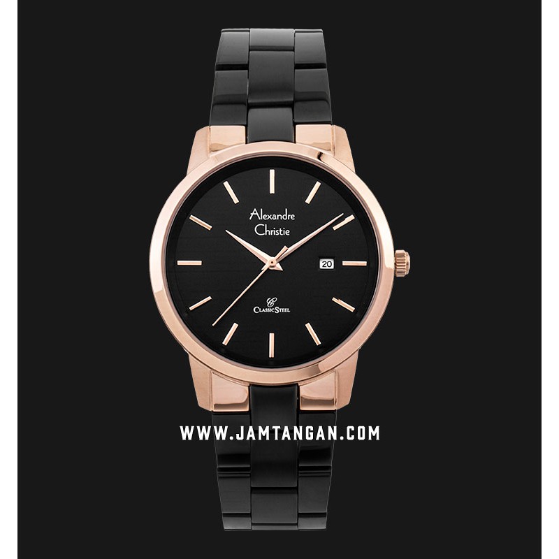 Alexandre Christie AC 8645 MDBBRBA Man Black Dial Black Stainless Steel Strap