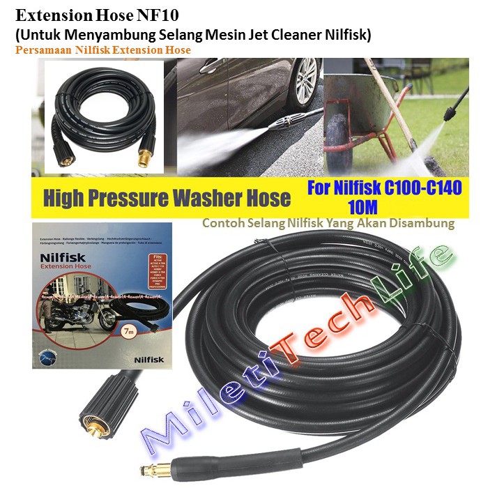 Selang Extension Hose NF10 Panjang 10meter for Nilfisk Jet Cleaner C100 C110 C120 C125 C130