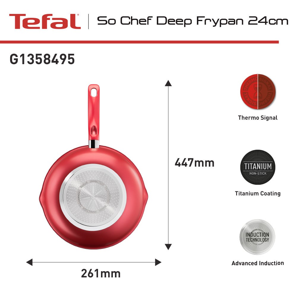 Tefal So Chef Deep Frypan 24cm Panci Wajan Anti Lengket-2