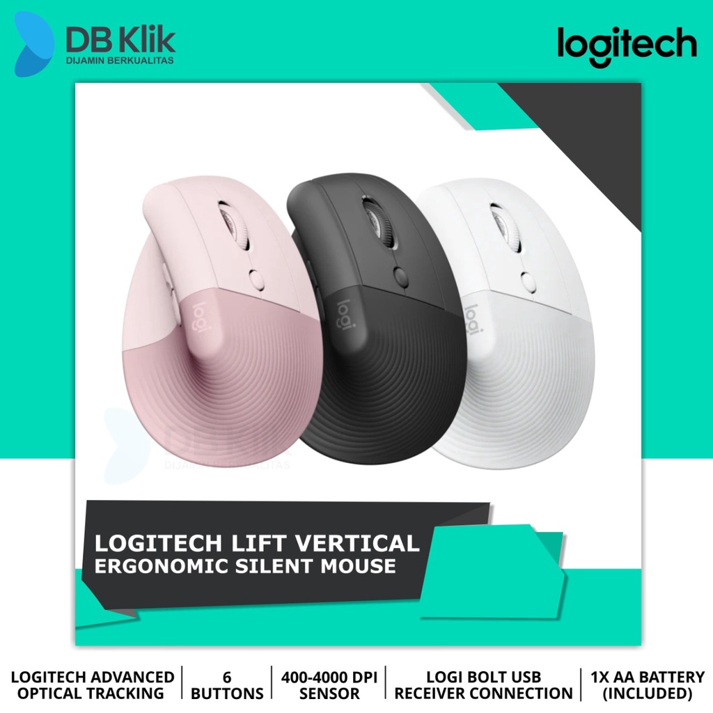 Mouse Vertical Logitech LIFT Ergonomic Wireless Bluetooth Silent