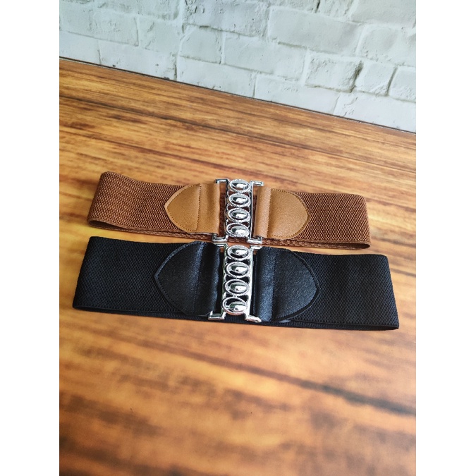 Ikat pinggang wanita belt elastis sabuk karet premium high quality Yai gesper