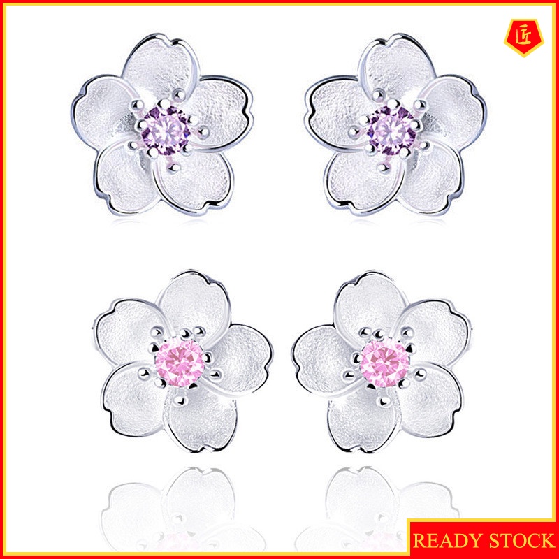 [Ready Stock]Fashion Sweet Cherry Blossom Ear Studs