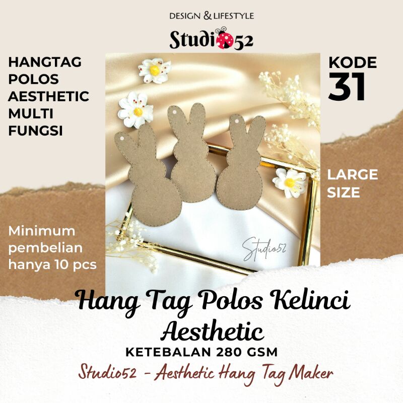 

Hang Tag Polos Premium Unik Aesthetic bentuk Kelinci kode 31