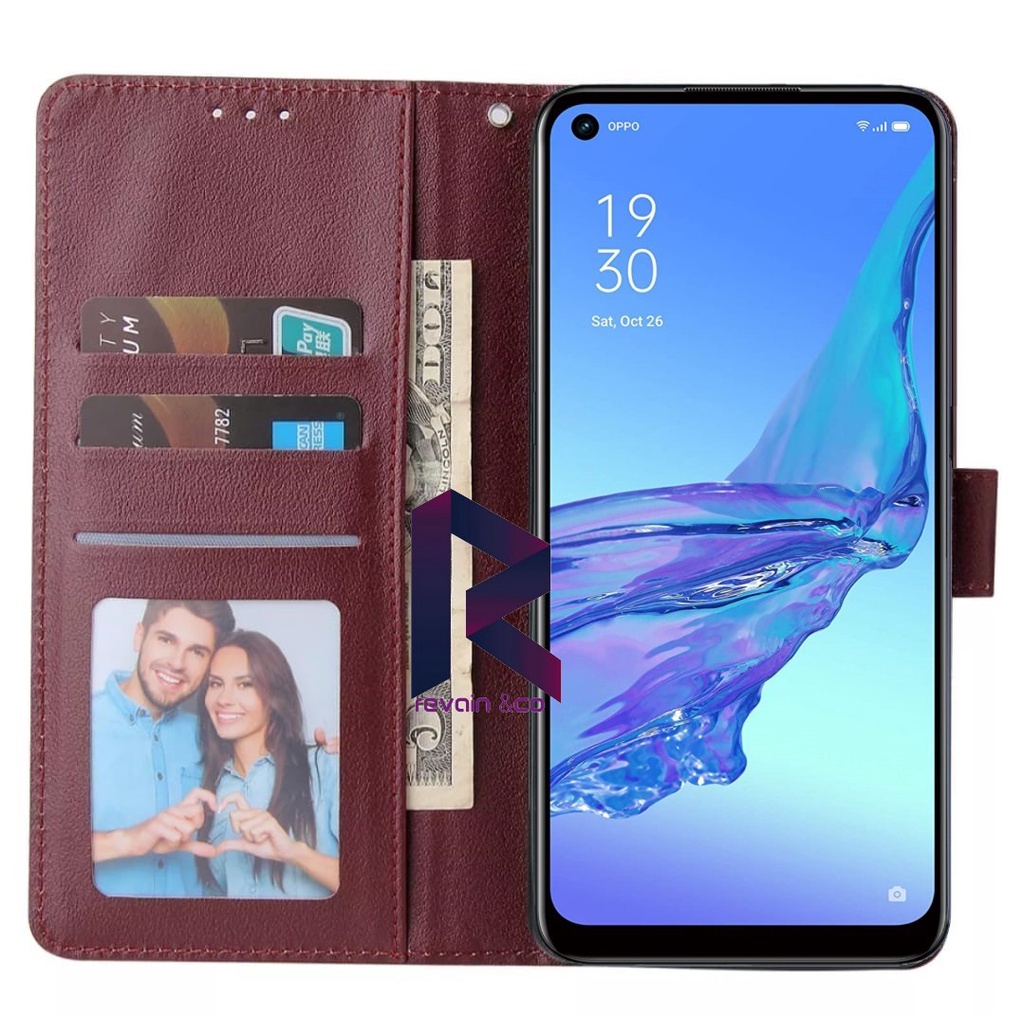 CASING NEW OPPO RENO 6 4G FLIP WALLET LEATHER KULIT PREMIUM SARUNG BUKA TUTUP FLIP CASE OPPO RENO 6 4G