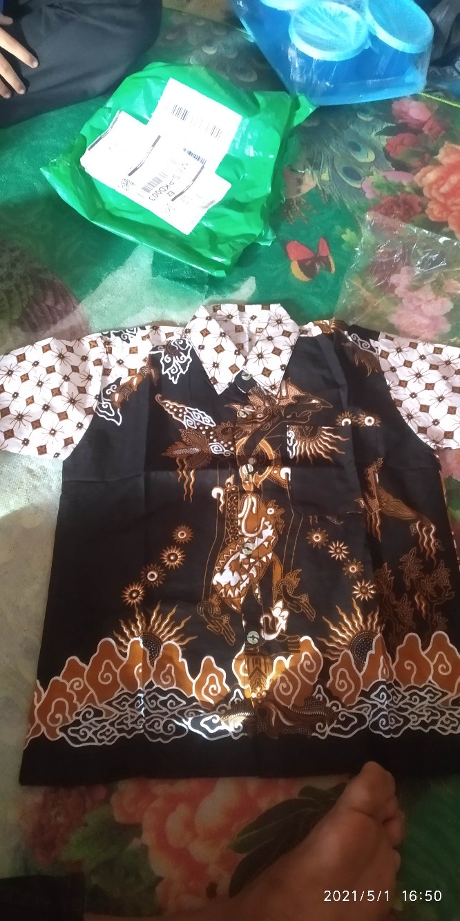 Batik Couple Keluarga Sania Ruffle Ori Ndoro Jowi Dnt 004 Motif Wayang