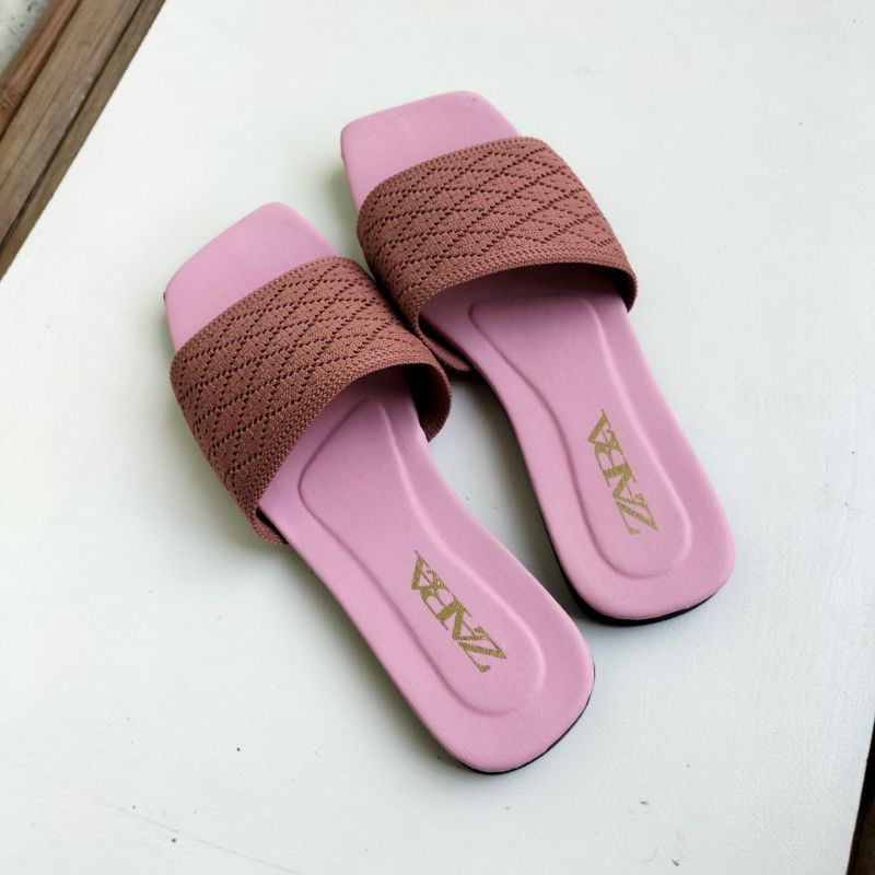 ACC SCATTER//Sandal Wanita Rajut import terbaru-Sandal Cewek Casual Kekinian Terlaris -Sandal Selop Flat Zara Gratis Ongkir