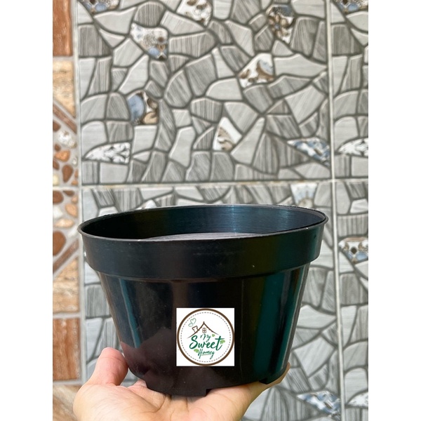 Pot Tanaman Plastik Hitam Ukuran 15cm Sedang Bunga Hias Sayuran