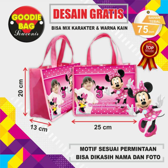 

Goodie Bag ultah / Tas Souvenir / Tas Ulang Tahun / Tas Ultah / Tas Custom free design