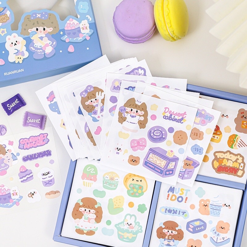 RUAN RUAN KITCHEN 1 LEMBAR STIKER LUCU AESTHETIC DECO PLANNER DIARY BUNGA SCRAPBOOK KIYOWO KAWAII GAYA KOREA UNIK KARAKTER KARTUN HEWAN PELIHARAAN ANAK PEREMPUAN ORGANIZER DEKORASI CASING LAPTOP HP BOTOL AIR MINUM VIRAL TIKTOK MURAH CUTE BERUANG KELINCI