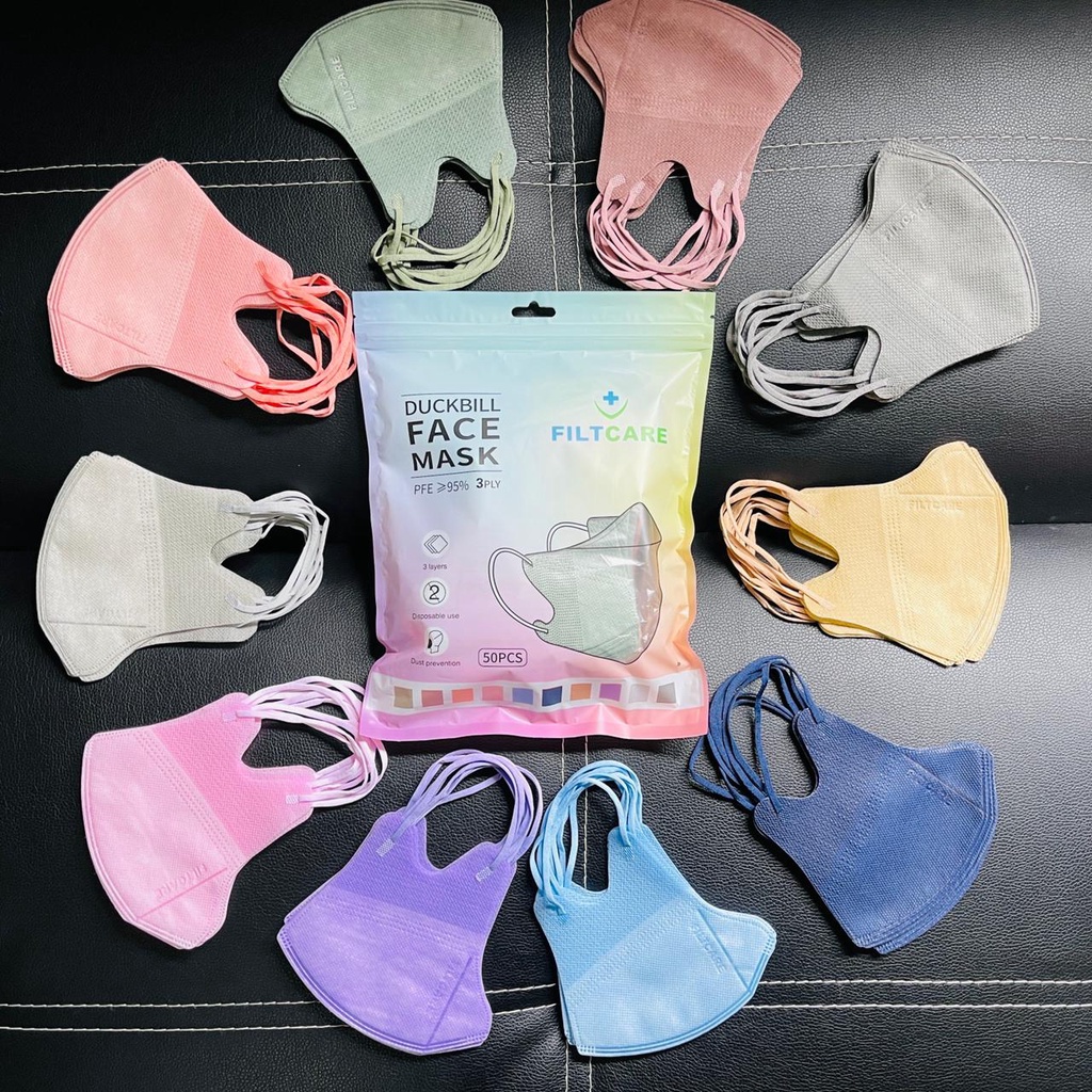 MASKER DUCKBILL WARNA WARNI 3 PLY DUCK BIL RAINBOW MIX WARNA ISI 50 PCS-3