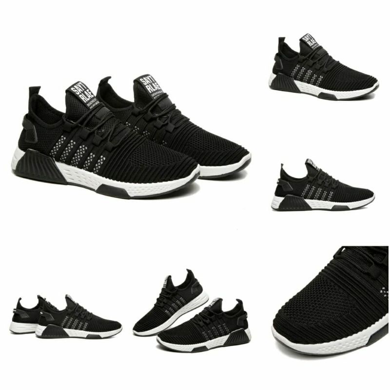 PVN Sepatu Sneakers Pria Import Men Shoes Kasual Hitam 454