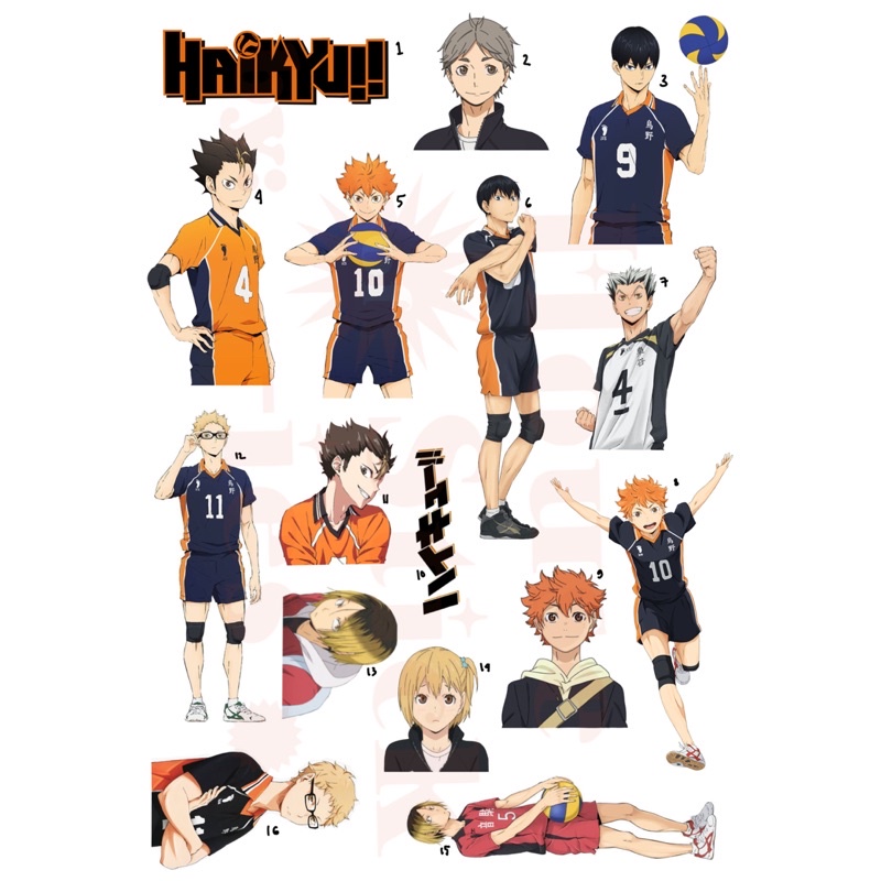 Stiker Anime HAIKYU!! (10 pcs)