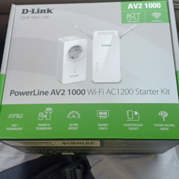 DLINK DHP W611AV AV2 1000 AC1200 POWERLINE EXTENDER WIFI + WIRELESS