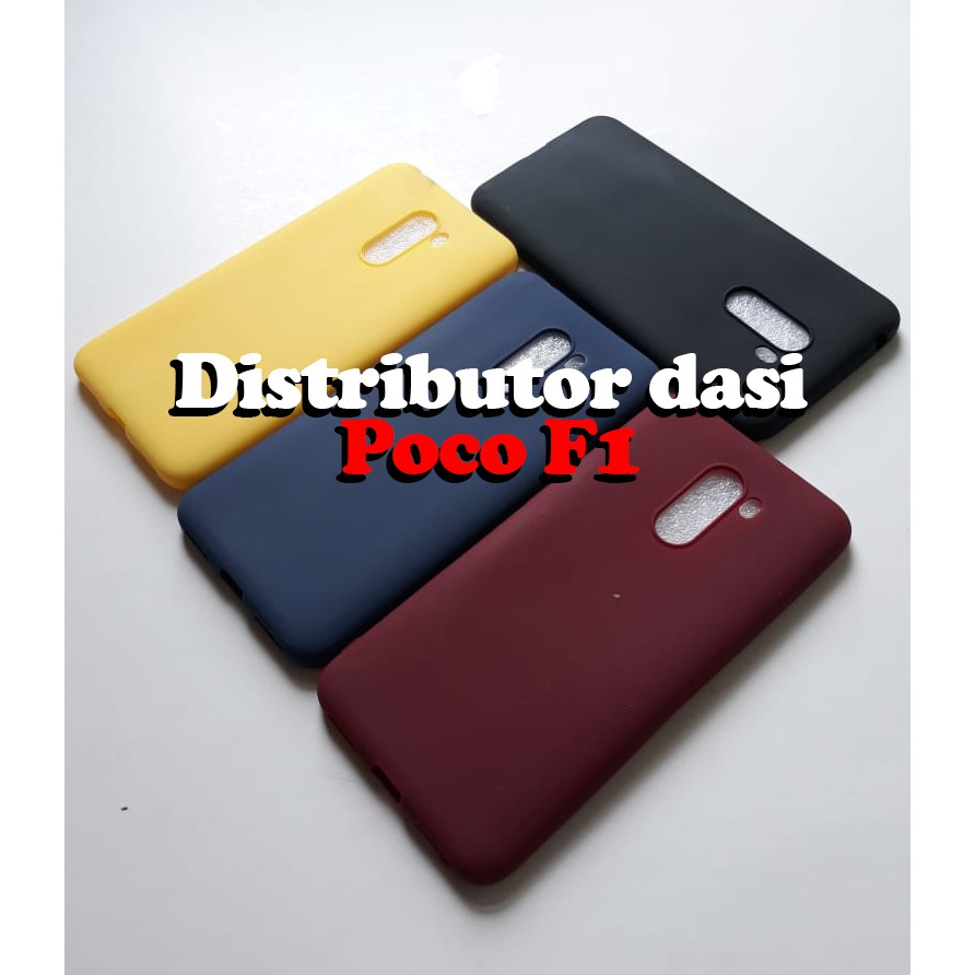 candy macaron softcase case tebal kondom hp Pocophone F1 Pink maroon kuning hitam navy