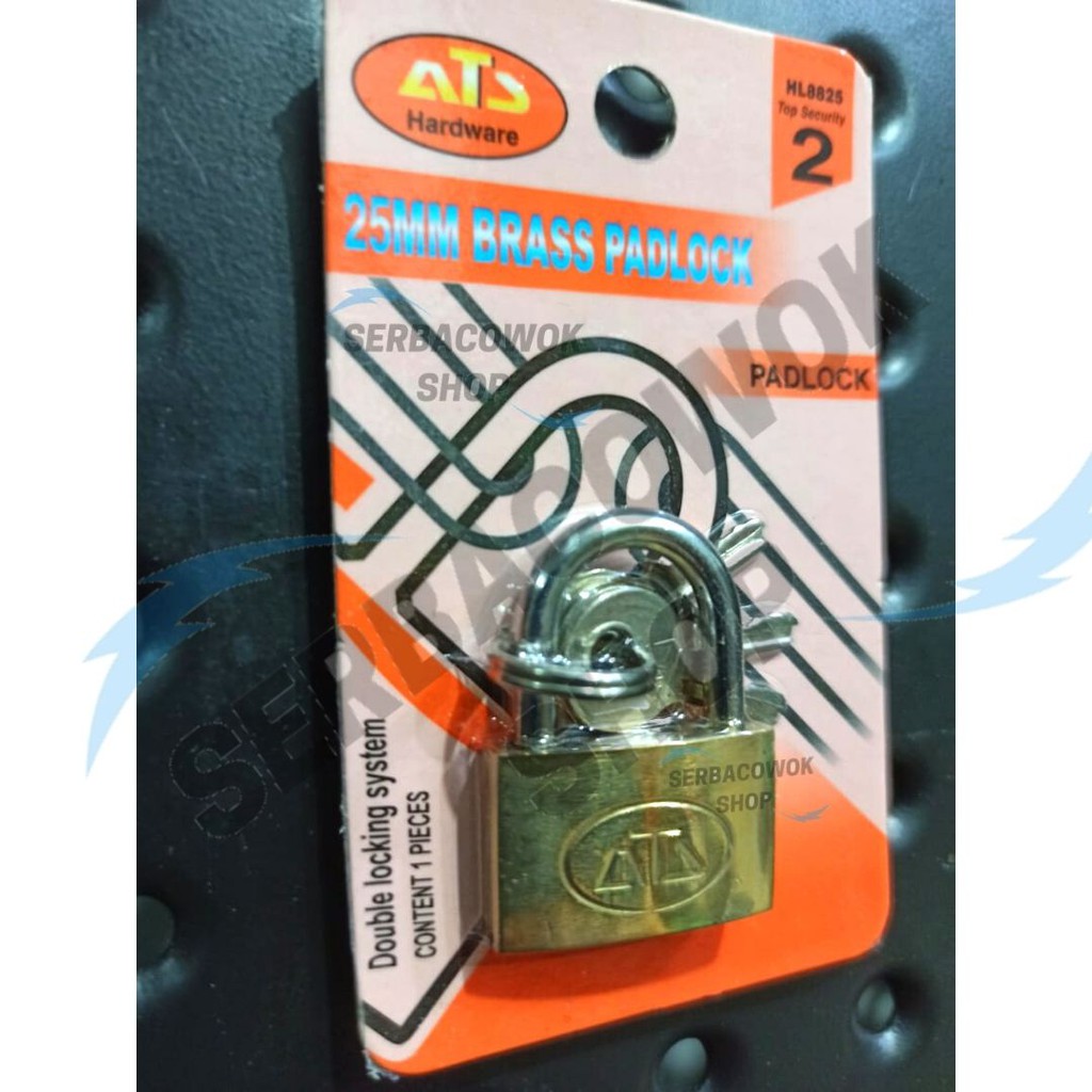 ATS Gembok Full Kuningan 25 mm Gembok Per Kuningan Brass Padlock Termurah Berkualitas