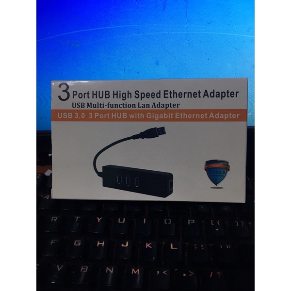 USB 3.0 To HUB 3 Port With Lan Gigabit Ethernet Adapter Converter - High Speed